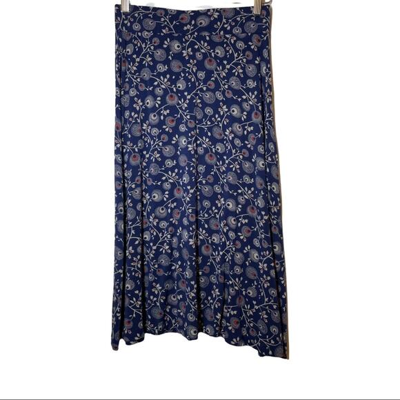 Caslon Blue Jersey Knit Abstract Floral Skirt XS - Picture 2 of 6